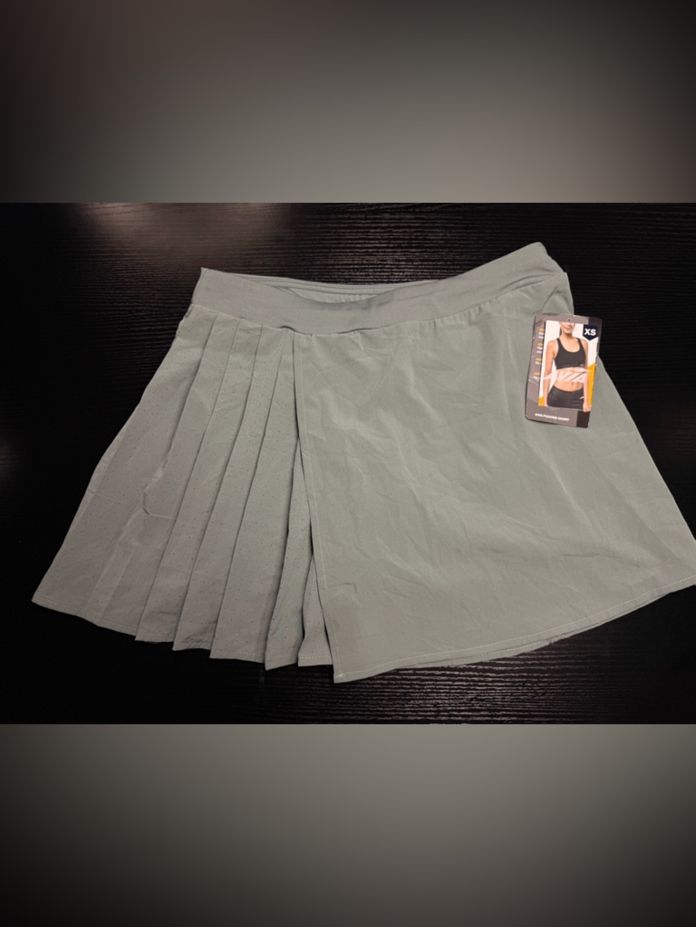 Pleated Athletic Skirt in Sage Green